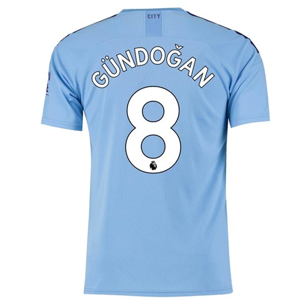 Camiseta Manchester City NO.8 Gundogan Primera equipo 2019-20 Azul